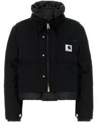 Carhartt - Black Cotton And Nylon Sacai X Carhartt Wip Down Jacket - Lyst