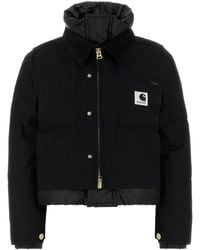 Carhartt - Black Cotton And Nylon Sacai X Carhartt Wip Down Jacket - Lyst