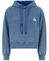 Isabel Marant - Air Force Blue Cotton Blend Salmy Sweatshirt - Lyst