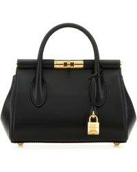 Dolce & Gabbana - Marlene Leather Handbag With Logo Print - Lyst