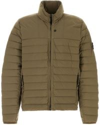 Stone Island - Army Green Stretch Nylon Jacket - Lyst