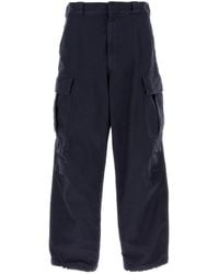 Prada - Pantalone cargo in twill blu navy - Lyst