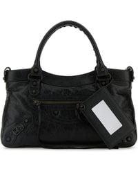 Balenciaga - Black Leather Le City First Handbag - Lyst