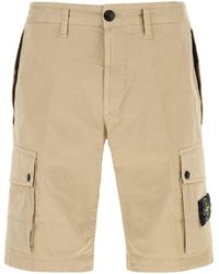 Stone Island - Sand Stretch Cotton Bermuda Shorts - Lyst