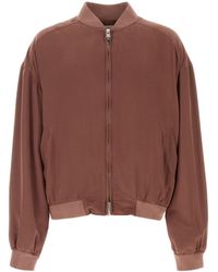 Versace - Antiqued Silk Bomber Jacket - Lyst
