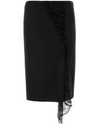 McQueen - Black Wool Skirt - Lyst