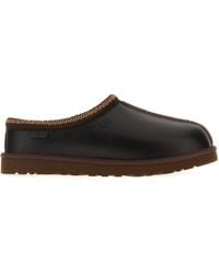 UGG - Dark Leather Tasman Slippers - Lyst