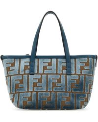 Fendi - Borsa a mano Roll mini in ciniglia ricamata - Lyst
