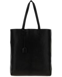 Saint Laurent - Borsa shopping in pelle nera - Lyst
