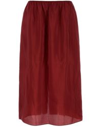 Carven - Gonna in seta bordeaux - Lyst