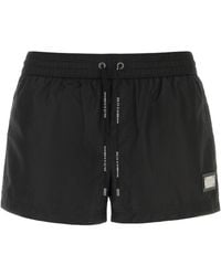 Dolce & Gabbana - Black Polyester Swimming Shorts - Lyst
