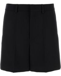 Valentino Garavani - Black Wool Bermuda Shorts - Lyst