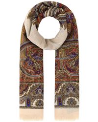 Saint Laurent - Sciarpa in misto modale ricamato - Lyst