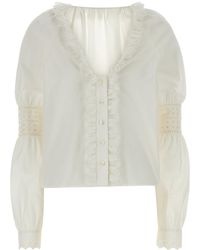 Alberta Ferretti - White Poplin Shirt - Lyst