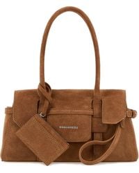 DSquared² - Borsa a spalla in pelle scamosciata cammello - Lyst