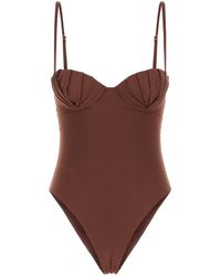Amotea - Brown Stretch Nylon Serena Swimsuit - Lyst