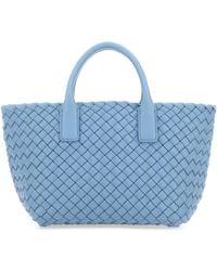 Bottega Veneta - Borsa a mano Cabat mini in pelle ceruleo - Lyst