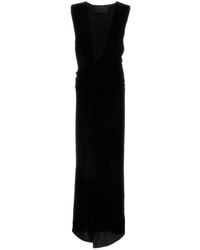 Valentino Garavani - Black Velvet Long Dress - Lyst