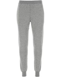 Prada - Pantalone jogging in misto cashmere stretch grigio melangé - Lyst