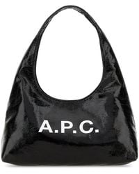 A.P.C. - Borsa a spalla Ninon piccola in similpelle nera - Lyst
