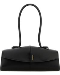 Jil Sander - Black Leather Linea Shoulder Bag - Lyst