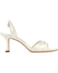 Jimmy Choo - Ivory Satin Elsy 70 Sandals - Lyst