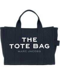 Marc Jacobs - Navy Blue Canvas Medium The Tote Bag Handbag - Lyst