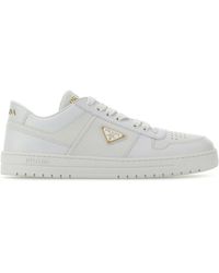 Prada - Sneakers Downtown in pelle bianca - Lyst
