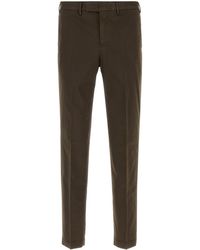 PT Torino - Brown Stretch Cotton Pant - Lyst