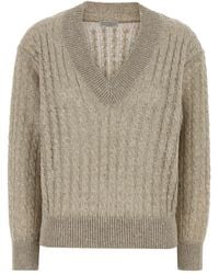 Brunello Cucinelli - Dove Grey Linen Blend Sweater - Lyst