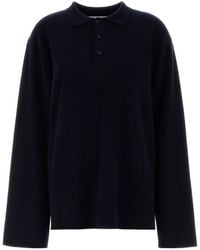 Extreme Cashmere - Dark Blue Stretch Cashmere Blend Alligator Polo Shirt - Lyst