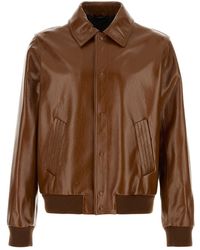 Fendi - Giacca in pelle marrone - Lyst