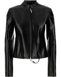 Courreges - Giubbino in vinile stretch nero - Lyst