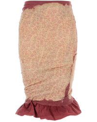 DIESEL - Printed Stretch Cotton O-pale Skirt - Lyst