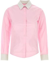GIMAGUAS - Pink Stretch Poplin Agusta Shirt - Lyst