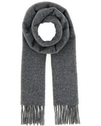 Jil Sander - Sciarpa in lana grigia scura - Lyst