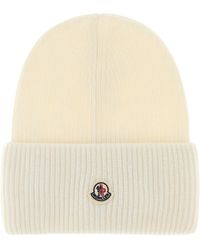 Moncler - Cuffia in lana avorio - Lyst