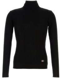 Valentino Garavani - Black Viscose Sweater - Lyst