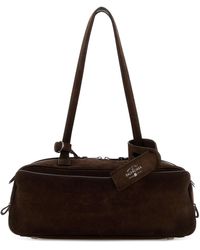 Balenciaga - Dark Brown Suede Small Carrie Shoulder Bag - Lyst