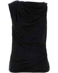 Entire studios - Black Stretch Jersey Top - Lyst
