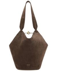 KHAITE - Mud Suede Mini Lotus Shoulder Bag - Lyst