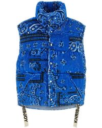 Khrisjoy - Printed Corduroy Oversize Sleeveless Down Jacket - Lyst