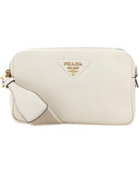 Prada - Borsa a tracolla in pelle bianca - Lyst