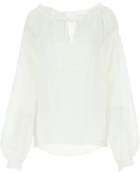 see by chloe sheer sleeve top
