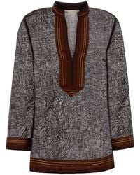 Tory Burch - Brown Linen Blouse - Lyst