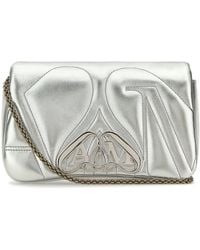 McQueen - Leather Mini Seal Clutch - Lyst