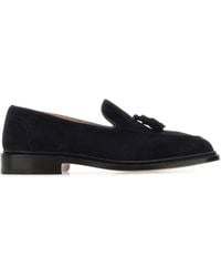 Tricker's - Navy Blue Suede Elton Loafers - Lyst