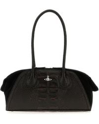Vivienne Westwood - Borsa a spalla Shirley piccola bicolor in pelle e pelle scamosciata - Lyst