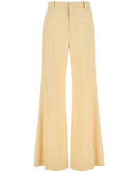 Chloé - Cream Canvas Wide-Leg Pant - Lyst