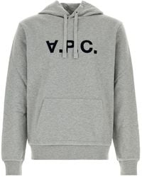 A.P.C. - Melange Grey Stretch Cotton Sweatshirt - Lyst
